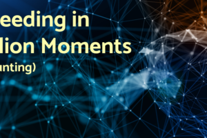 An image on shades of blue and brown that depicts the concept of moments or networks. Text over the image reads "Succeeding in 3 Million Moments (and counting)."