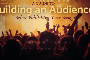 Image of an audience waving their hands in the air Caption is Building an audience before you publish your book